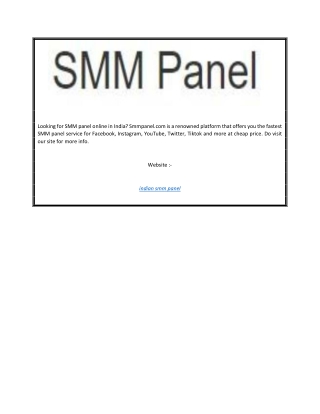 Indian Smm Panel | Smmpanel.com