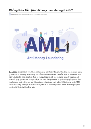 Chống Rửa Tiền (Anti-Money Laundering) Là Gì?