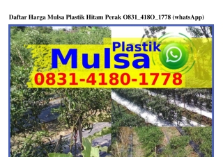 Daftar Harga Mulsa Plastik Hitam Perak ౦8౩l–Ꮞl8౦–l778(WA)