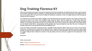 Dog Training Florence KY