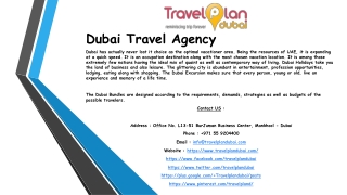 Travel Plan Dubai