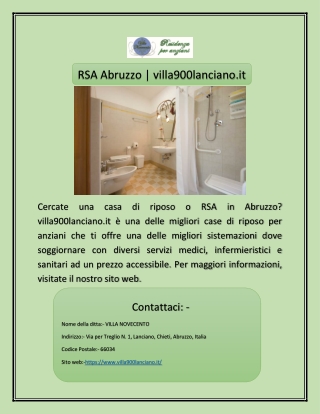 RSA Abruzzo | villa900lanciano.it