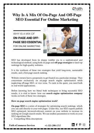 Why Is A Mix Of On-Page And Off-Page SEO Essential For Online Marketing