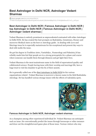 Best Astrologer in Delhi NCR(New Delhi) , Astrologer Vedant Sharmaa