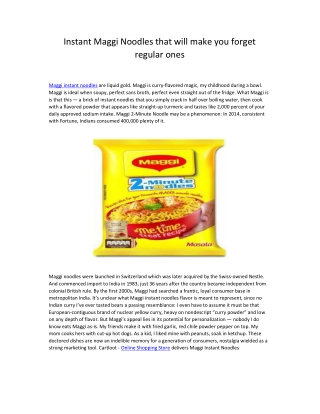 Buy Maggi Masala Instant Noodles Vegetarian Online | Cartloot
