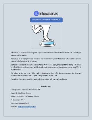 parfymerade våtservetter | Interclean.se