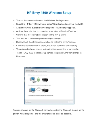 HP Envy 4500 Wireless Setup | Quick 123.hp.com Printer Support