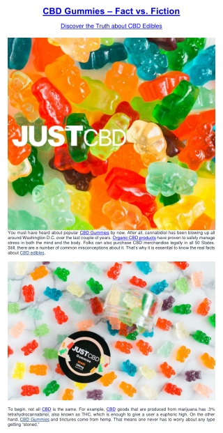 CBD Gummies – Fact vs. Fiction