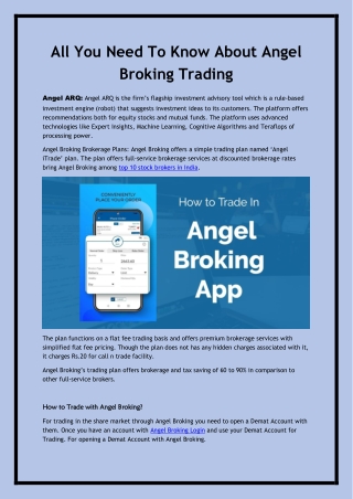 All You Need To Know About Angel Broking Trading