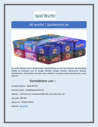 d6 würfel | Spielwürfel.de