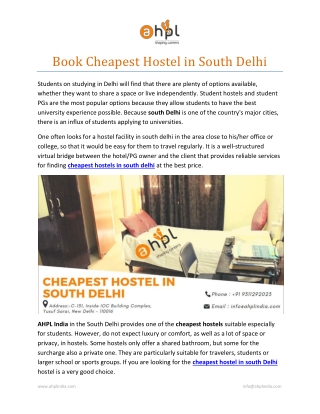 Book Cheapest Hostel in South Delhi