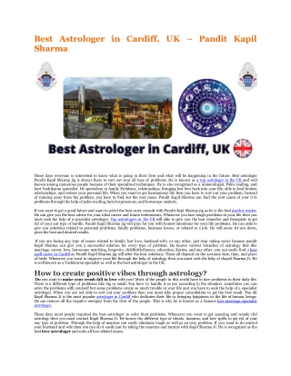 Best Astrologer in Cardiff, UK  44 7441 447172