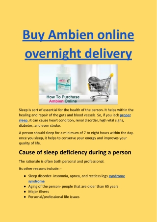 Buy Ambien Online Overnight Delivery In the USA