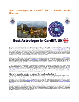 Best Astrologer in Cardiff, UK  44 7441 447172