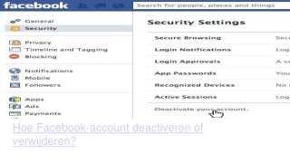 Hoe Facebook-account deactiveren of verwijderen?