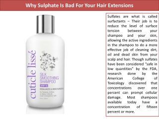 Why Sulphate Is Bad For Your Hair Extensions?