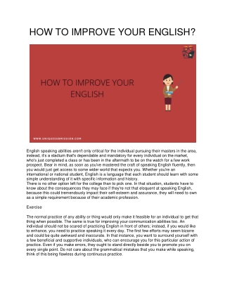 HOW TO IMPROVE ENGLISH