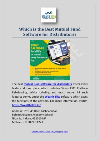 Which is the Best Mutual Fund Software for Distributors?