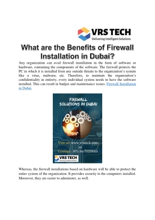 Firewall Network Security Services