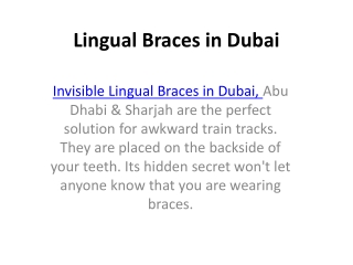 Lingual Braces in Dubai