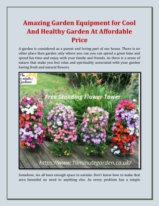 Amazing Garden Equipment for Cool And Healthy Garden At Affordable Price