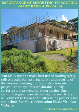 Importance Of Resorting To Roofing Safety Rails Australia