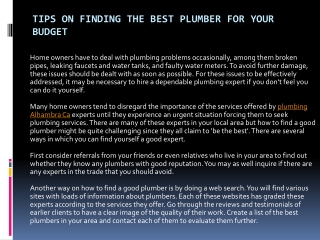 Points to Remember While Hiring a Plumber