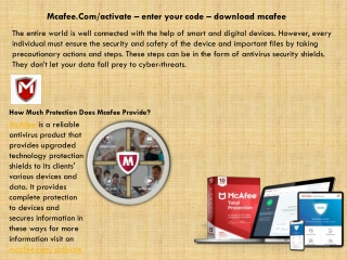 Mcafee.Com/activate – enter your code – download mcafee