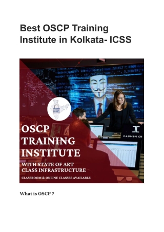 Best OSCP Training Institute in Kolkata- ICSS