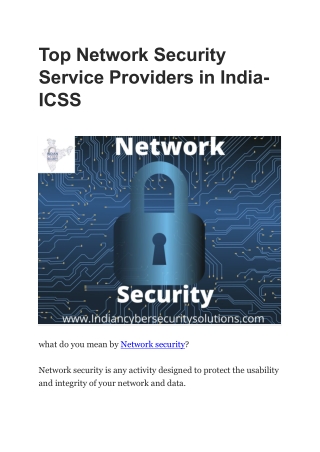 Top Network Security  Service Providers in India-ICSS