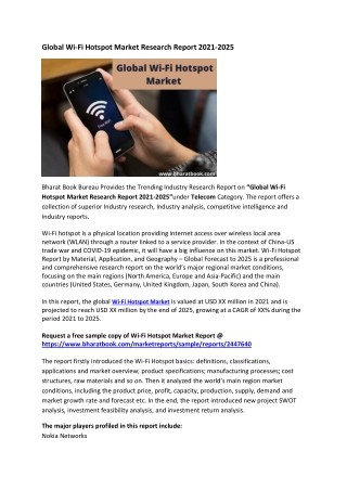 Global Wi-Fi Hotspot Market Research Report 2021-2025