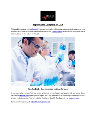 Top Locums Company in USA