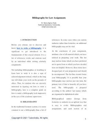 Bibliography for Law Assignments