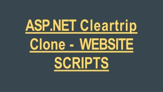 ASP.NET Clear Trip Clone - WEBSITE SCRIPTS