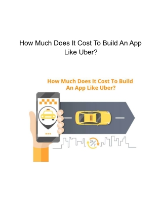 How Much Does It Cost To Build An App Like Uber?