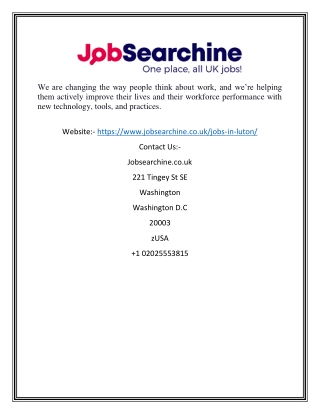 Jobs in Luton | Jobsearchine.co.uk