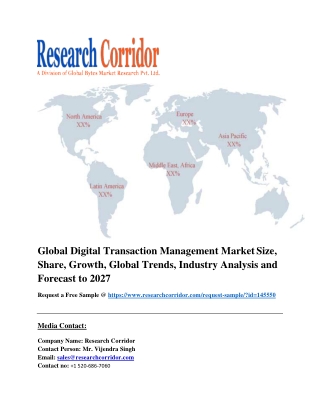 Global Digital Transaction Management Market Size, Share, Growth, Global Trends, Industry Analysis and Forecast to 2027