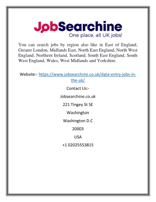 Data Entry Jobs from Home in UK | Jobsearchine.co.uk