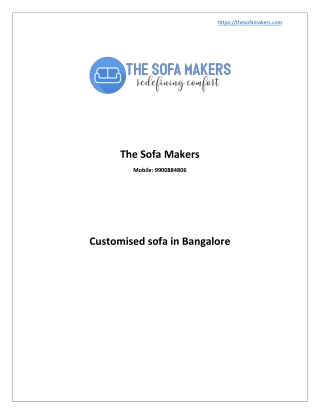 Customised Sofa in Bangalore