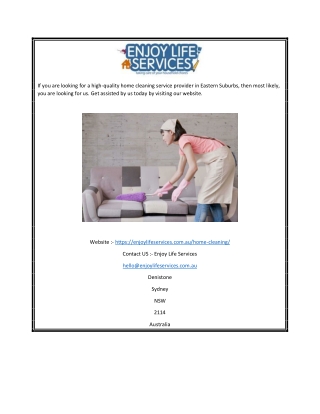 Home Cleaning Service North Shore | Enjoylifeservices.com.au