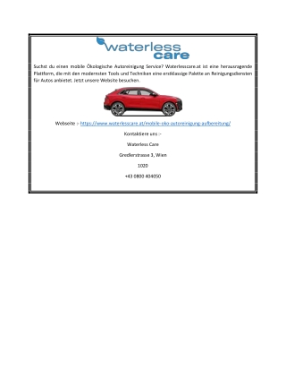 Mobiler Autowaschservice waterlesscare.at
