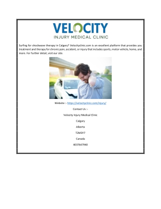 Sports Injury Clinic Calgary | Velocityclinic.com