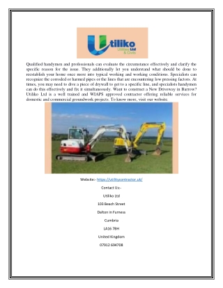 Utility Contractor Lake District | Utilitycontractor.uk