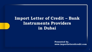 Trade Finance Providers – Letter of Credit – Standby LC