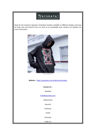 Hoodies streetwear | YAYUKATA