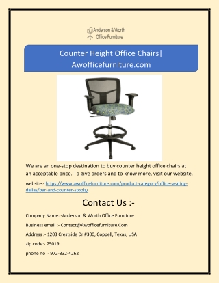 Counter Height Office Chairs| Awofficefurniture.com