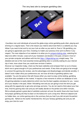 Theverybestsitetocomparegamblingsites