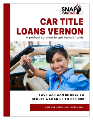 Car Title Loans Vernon that Offer Reliable Service