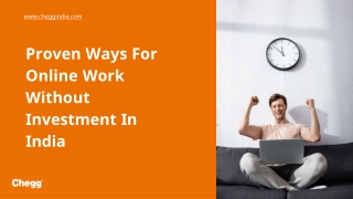 Proven Ways for Online Work without Investment in India