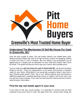 Buy Homes for Cash in Greenville | Pitt Home Buyers
